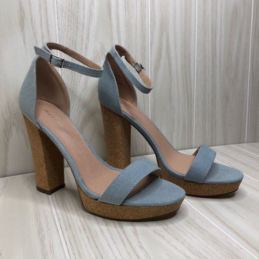 Madden Girl Suzy Platform Denim Heels size 8.5